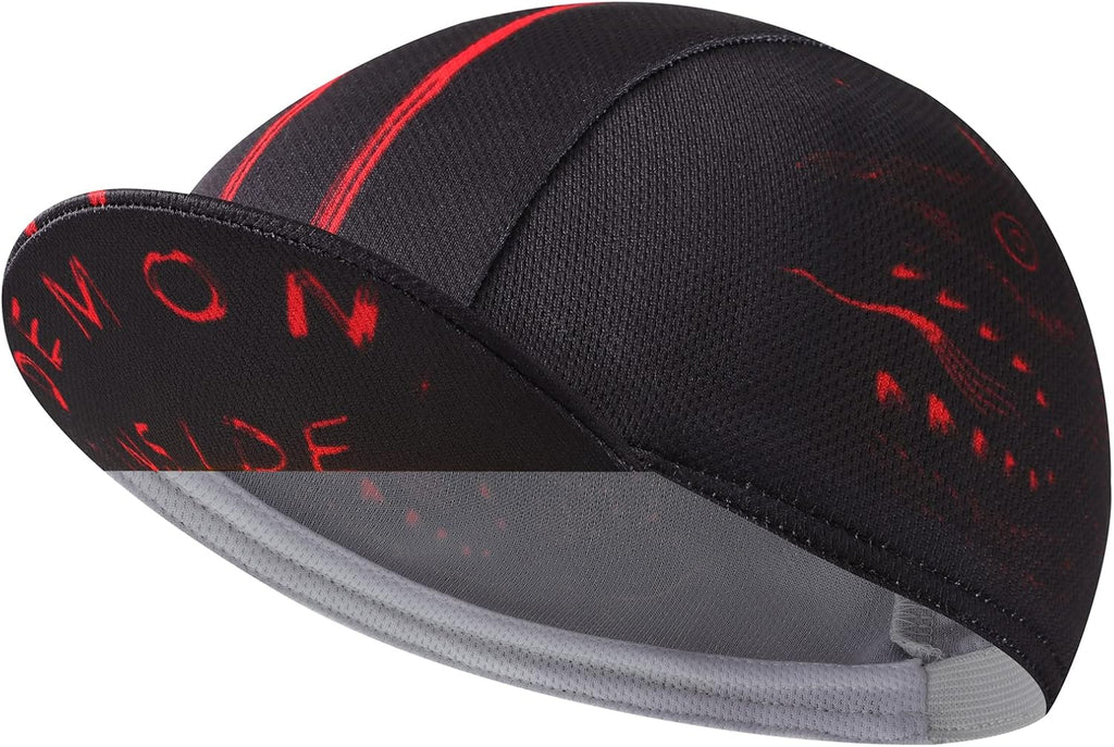 Black Cycling Cap - Polyester Funny Cycling Hat-Under Helmet - Cycling Helmet Liner Breathable&Sweat Uptake