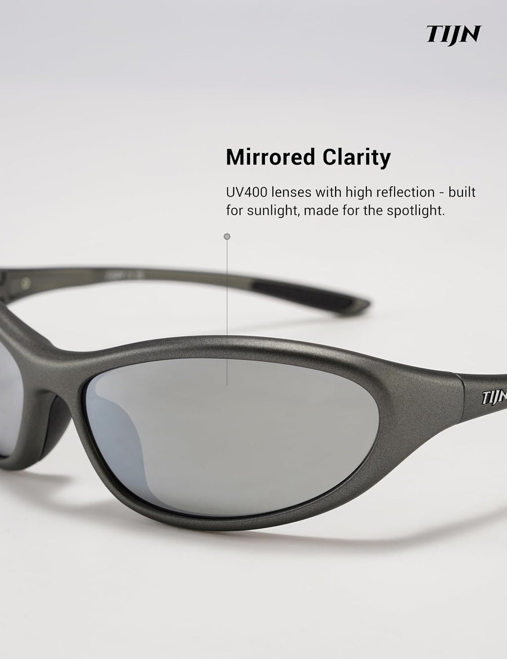 TIJN Sports Sunglasses UV400 Wraparound for Men Women Cycling, Vanta