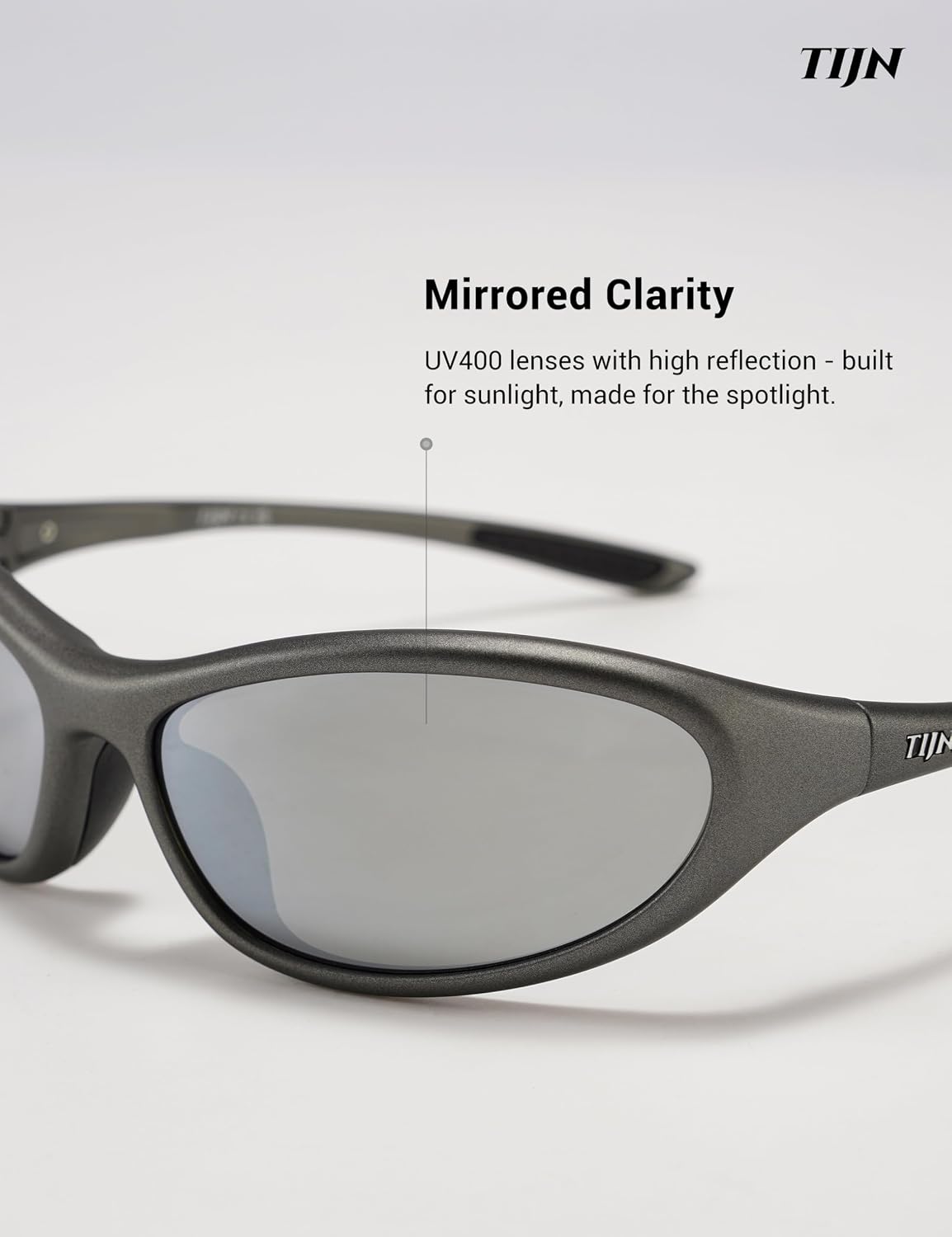 TIJN Sports Sunglasses UV400 Wraparound for Men Women Cycling, Vanta
