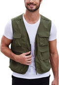 Gihuo Mens Fishing vest for Safari Utility Cargo with Pockets