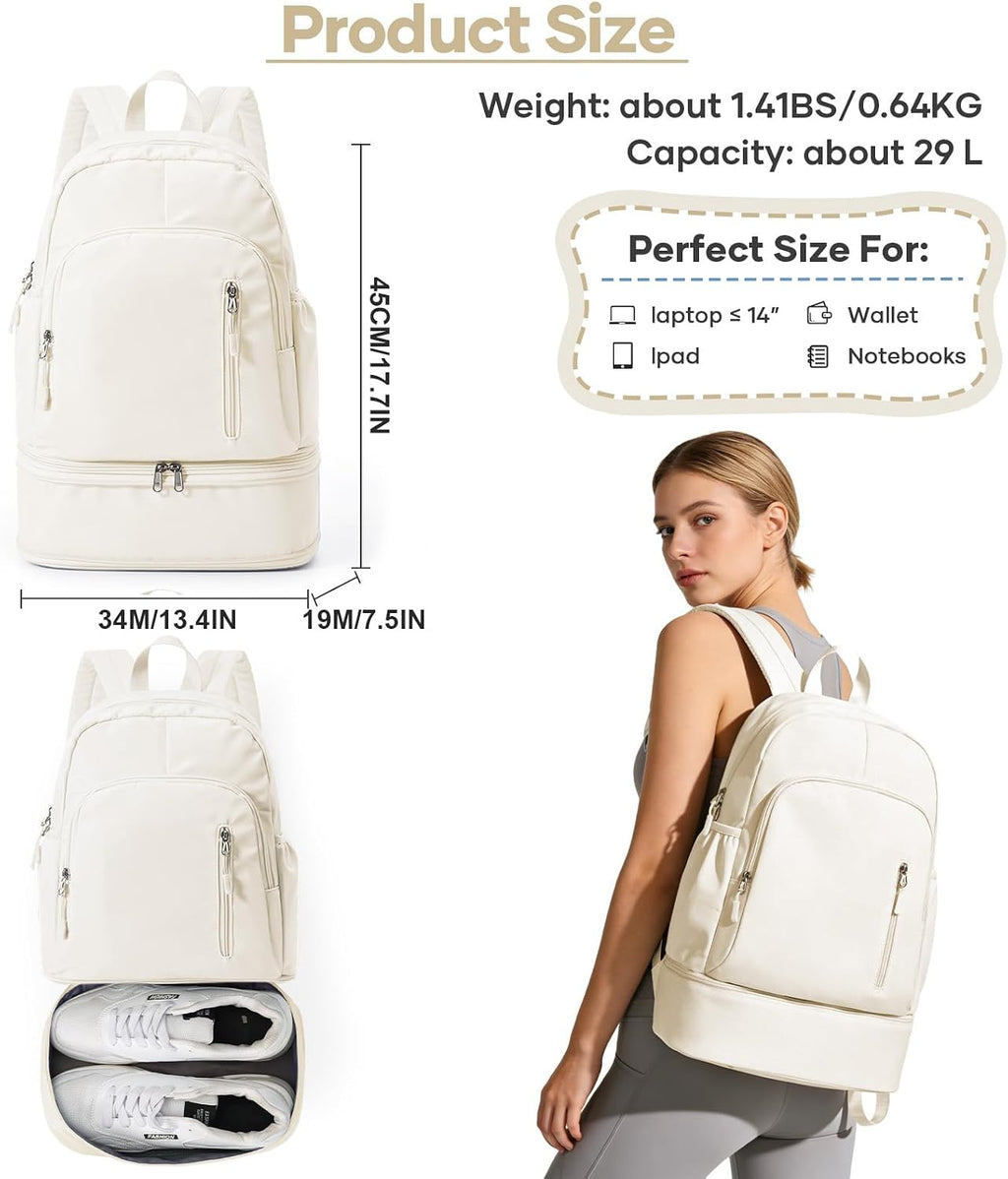 Gym Backpack for Women, Dance Volleyball Backpacks With Shoe Compartment