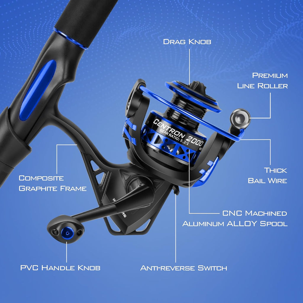 KastKing Centron Fishing Rod and Reel Combo, Baitcaster & Spinning Combo