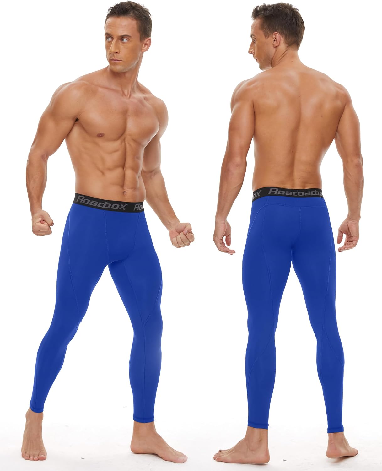 Roadbox 3 Pack Compression Pants Men, Performance Running Workout Leggings