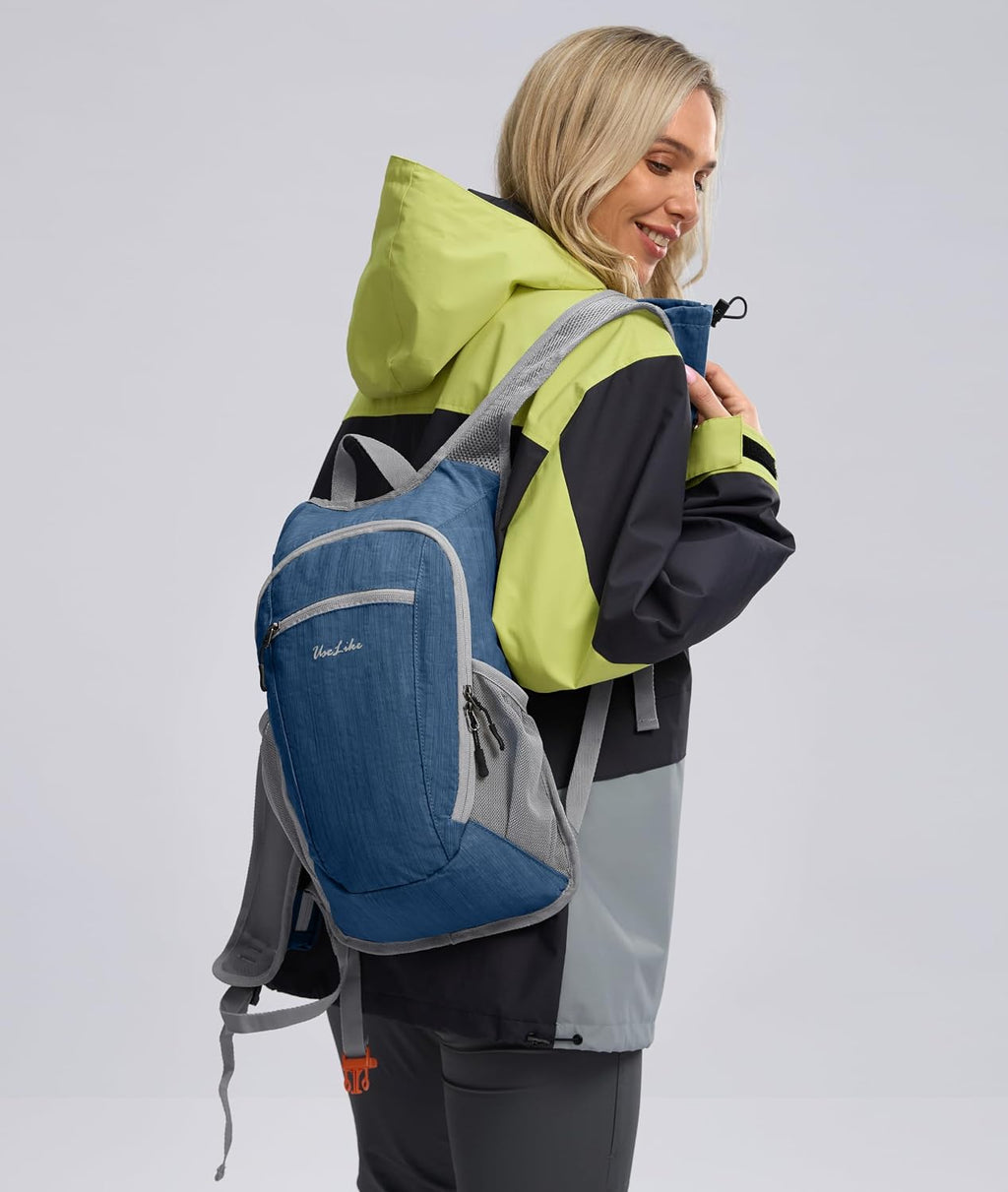 Uselike 10L Small Hiking Backpack Travel Daypack Lightweight Packable Back Pack for Women Men(Navy Blue)