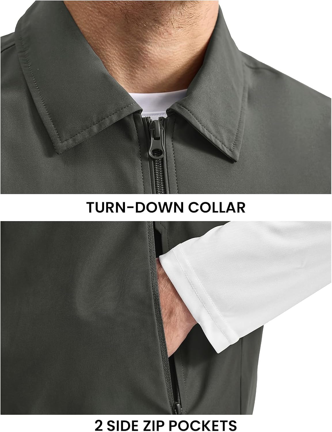 Rdruko Men's Golf Vest Lightweight Summer Casual Zip Windbreaker