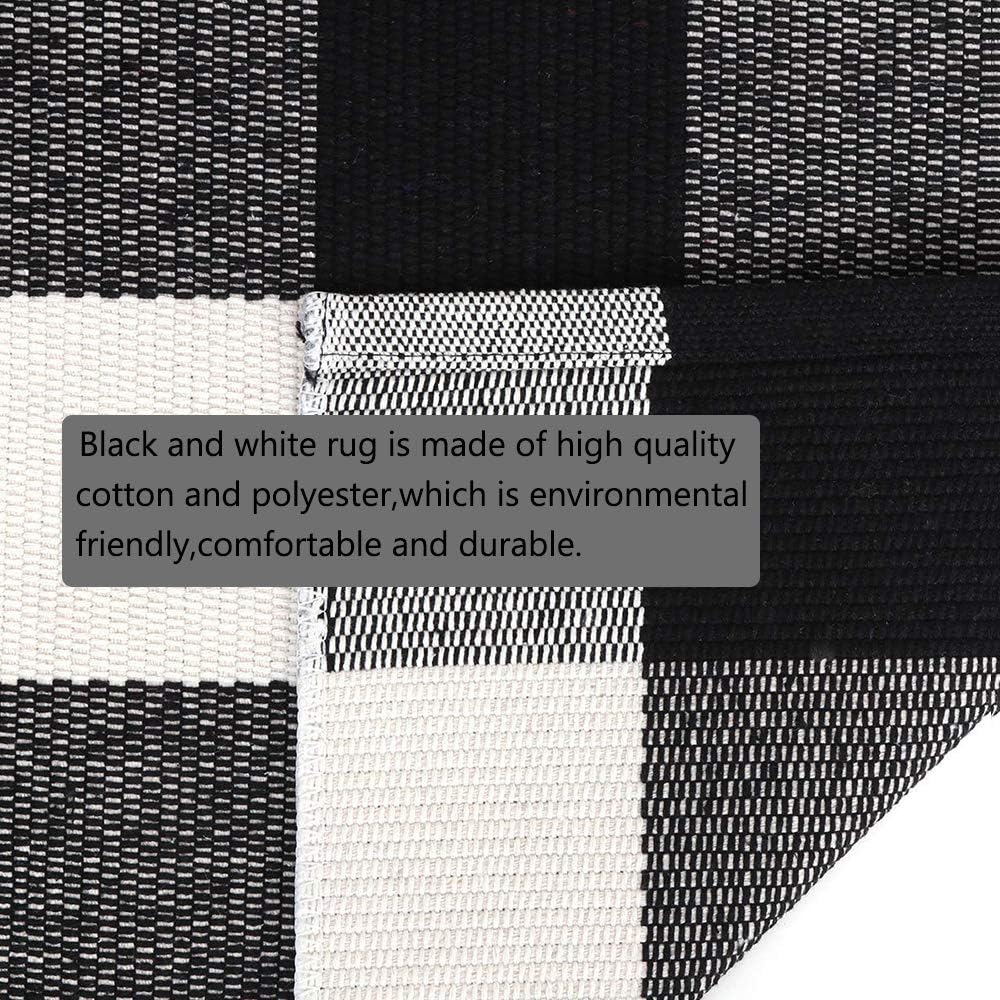 Buffalo Plaid Outdoor Rug 35.4'' x 59'' Black and White Front Door Mat Front Porch Rug Layered Welcome Door Mat for Front Porch Decor, Front Door, Farmhouse Decor,Entryway