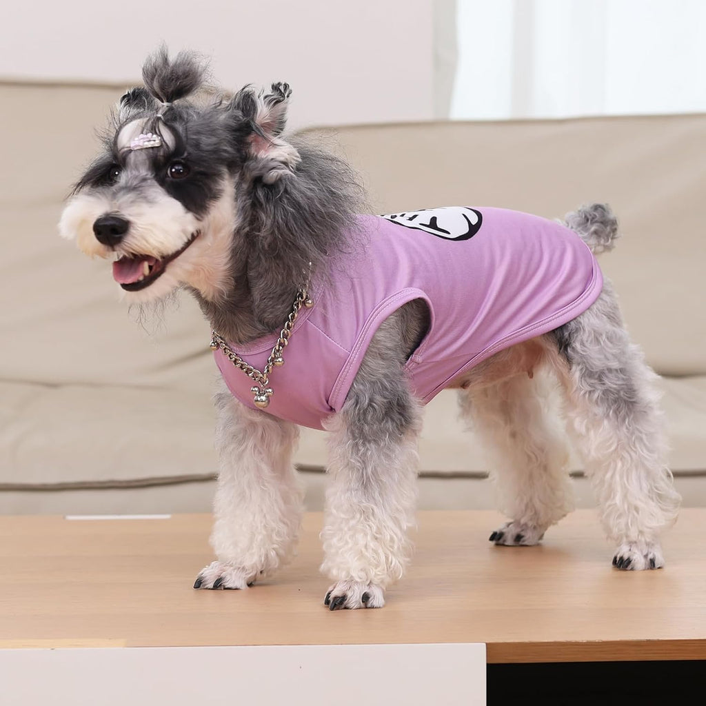 CuteBone Dog Shirts 2-Pack Soft Pet Clothes Breathable Summer Vest for Small Puppy and Stretchy Cat Apparel
