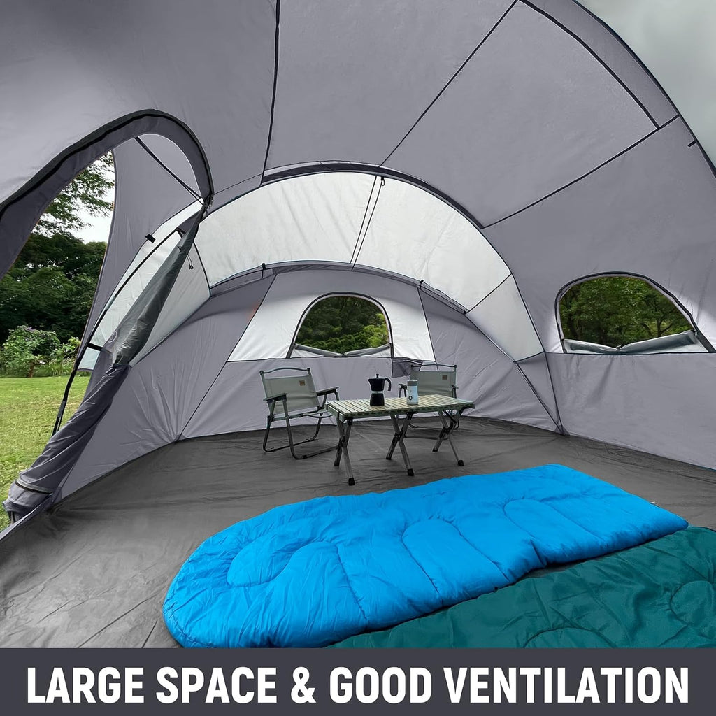 HIKERGARDEN 10 Person Tents for Camping Family Outdoor Dome Tent