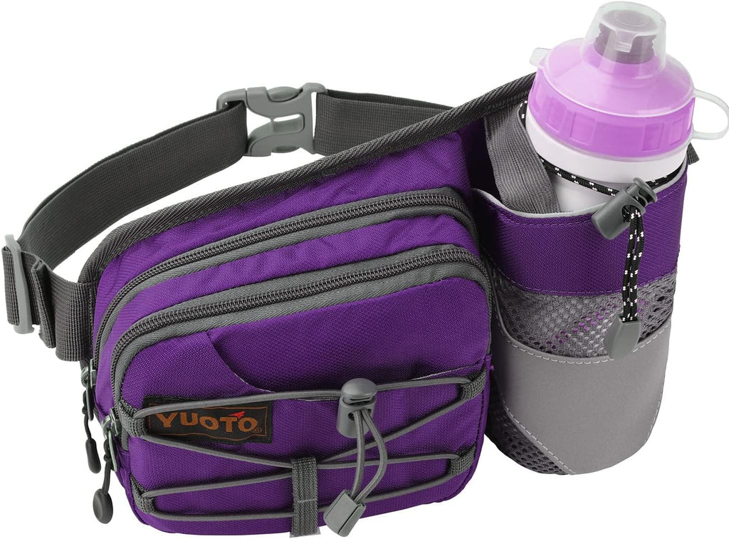 Waist Pack with Water Bottle Holder for Running Walking Hiking Fanny Pack