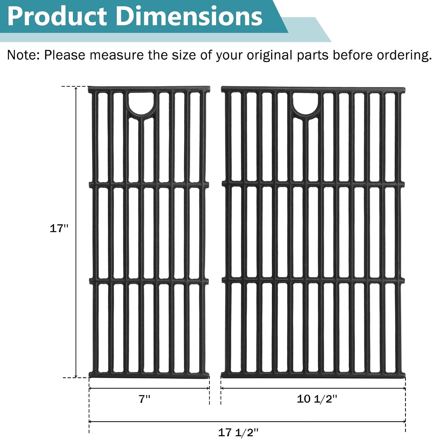Criditpid Grill Grates Replacement Parts for Charbroil 463630021 463655021 463655421 463660421 463660021 463655621, G426-0005-W1 G426-0004-W1 Cooking Grates for Charbroil Performance 2-Burner Grill.