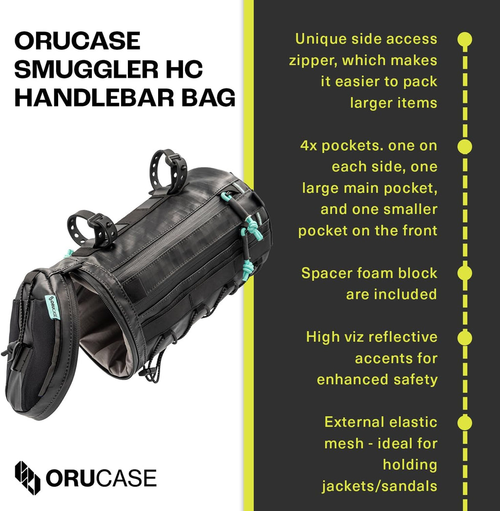 ORUCASE Smuggler HC Bike Handlebar Bag - Waterproof Bike Bags for Bicycles - Insulated Storage Bicycle Bag - Durable Front Bike Pouch - 3 L - Glaucous