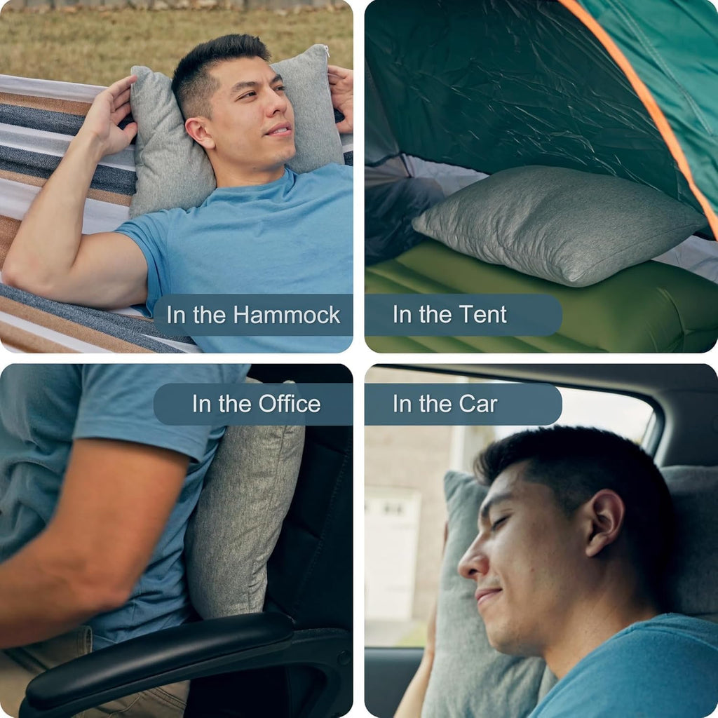 ACCURATEX Camping Pillow, Shredded Memory Foam Compressible Travel Pillow