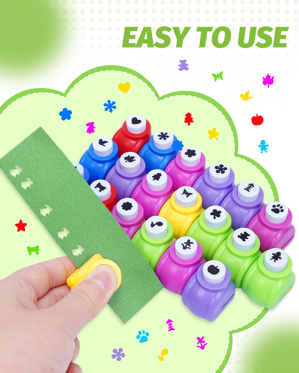 UCEC 20PCS Mini Hole Punch Shapes, Star Heart Paper Punches for Crafting
