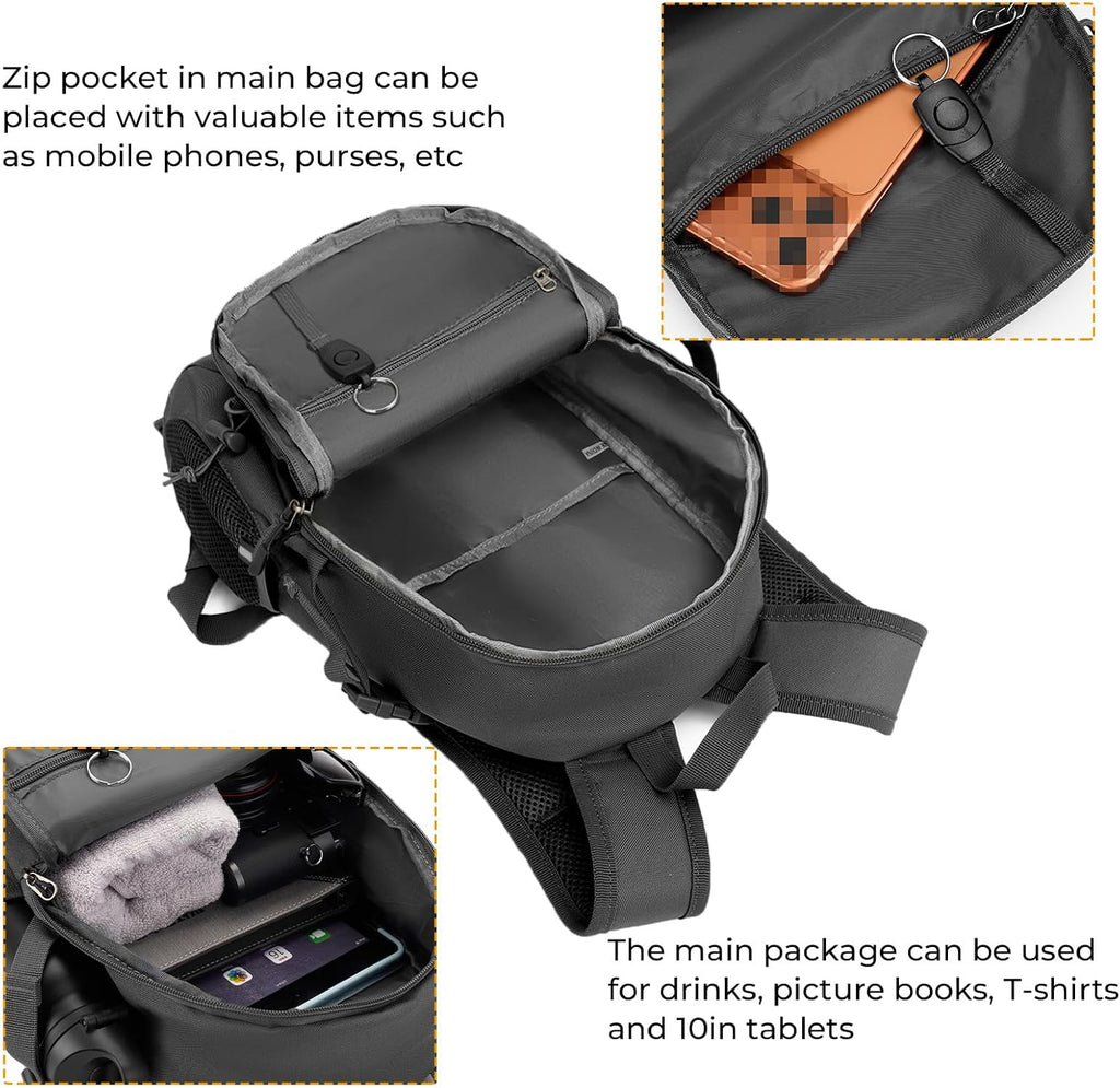 ArcEnCiel 10L/20L Mini X-Small Tactical Backpack MOLLE Daypack Gear Pack Camping Bag with Patch