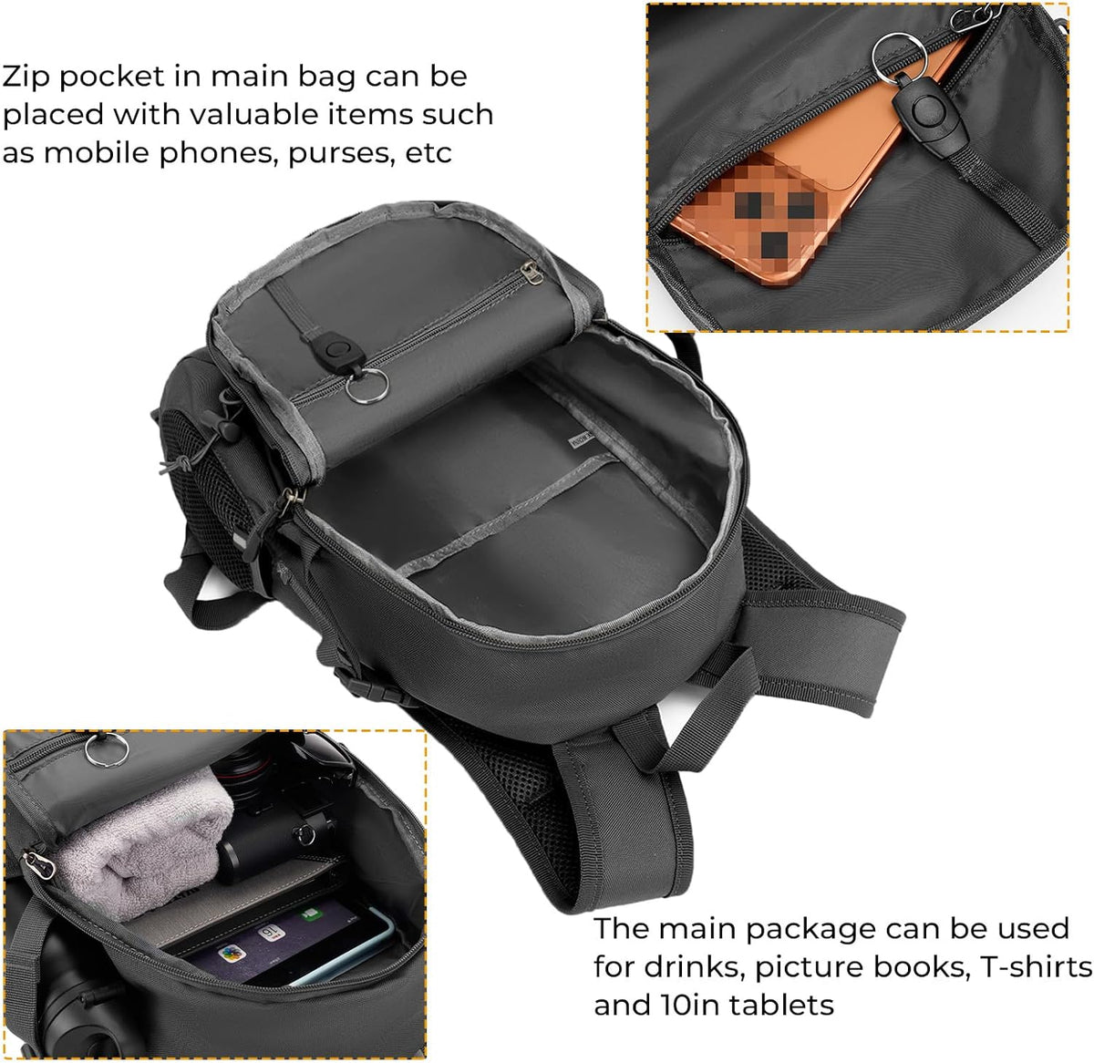 ArcEnCiel 10L/20L Mini X-Small Tactical Backpack MOLLE Daypack Gear Pack Camping Bag with Patch