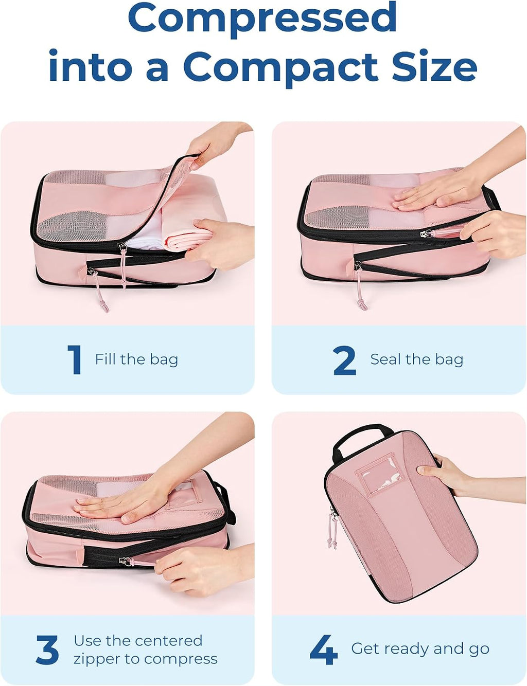 BAGSMART Compression Packing Cubes, Lightweight Travel Essentials