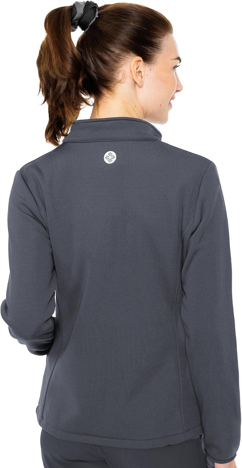 Med Couture Layers Performance Fleece Scrub Jacket for Women