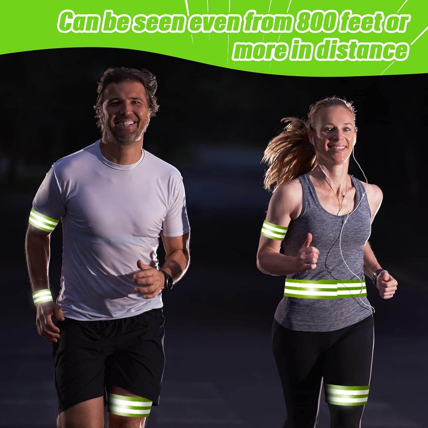 100 Pcs Reflective Arm Bands for Night Walking Reflector Bands Wrist Arm Ankle Leg High Visibility Reflective Gear Safety Reflector Tape Straps for Cycling and Running