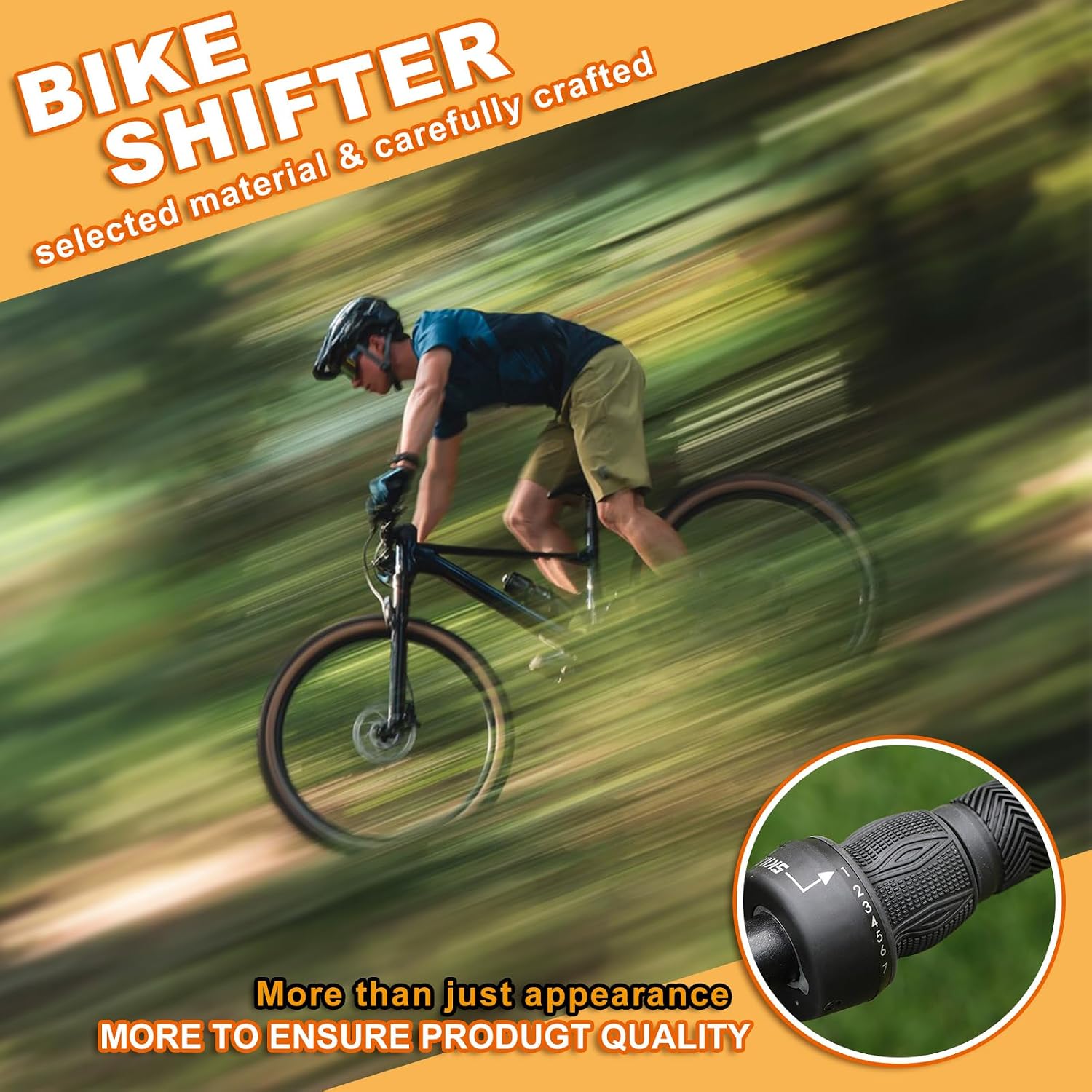 EMERK Bicycle 21 Speed Shifter Lever Revoshift Shift Lever Set, 3 x 7 Speed Grip Shift Left and Right Shifter for Mountain Bike with 1 Pair of Non-Slip Rubber Bike Handle Bar Grips