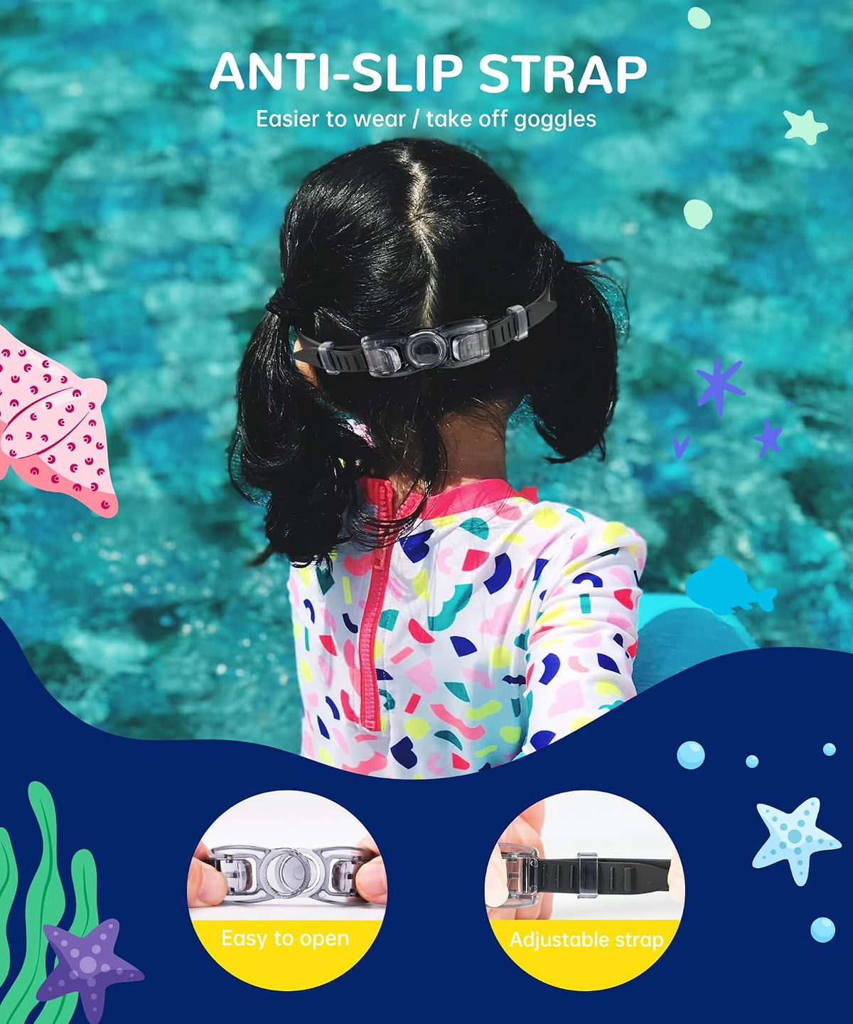 NSSIW Kids Goggles for 4-16, Kids Swimming Goggles Anti Fog No Leaking, 3 Pack Swim Goggles for Boys Girls Youth