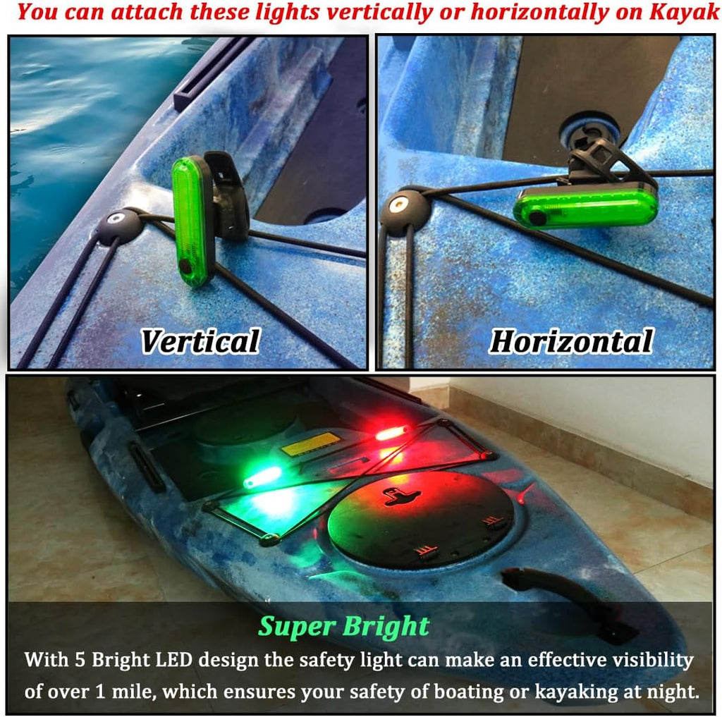 Kayak Navigation Lights Stern Lights Battery Operated, Waterproof Kayak Lights For Night Kayaking, Paddle Board Lights, Marine Safety Lights For Pontoon Boat, Bass Boat, Dinghy