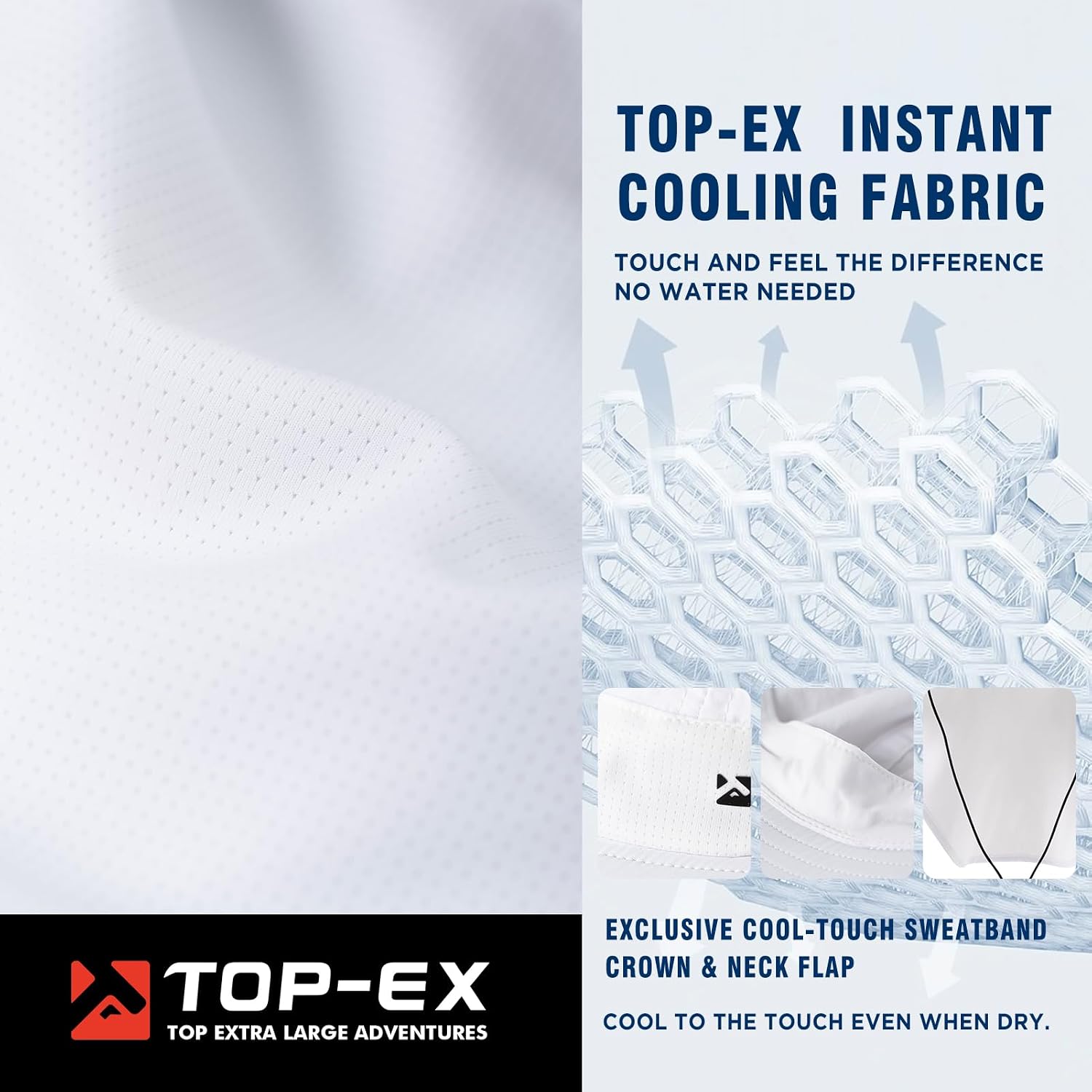 TOP-EX UPF 50+ Cooling Wide Brim Sun Hat for Men with Neck Flap, Packable