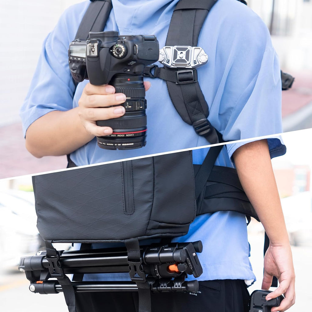 Besnfoto Camera Backpack Waterproof Bag Professional Travel Photography Bag Large for DSLR SLR Mirrorless Camera with Tripod Holder and Laptop Compartment Compatible with Canon/Nikon/Sony
