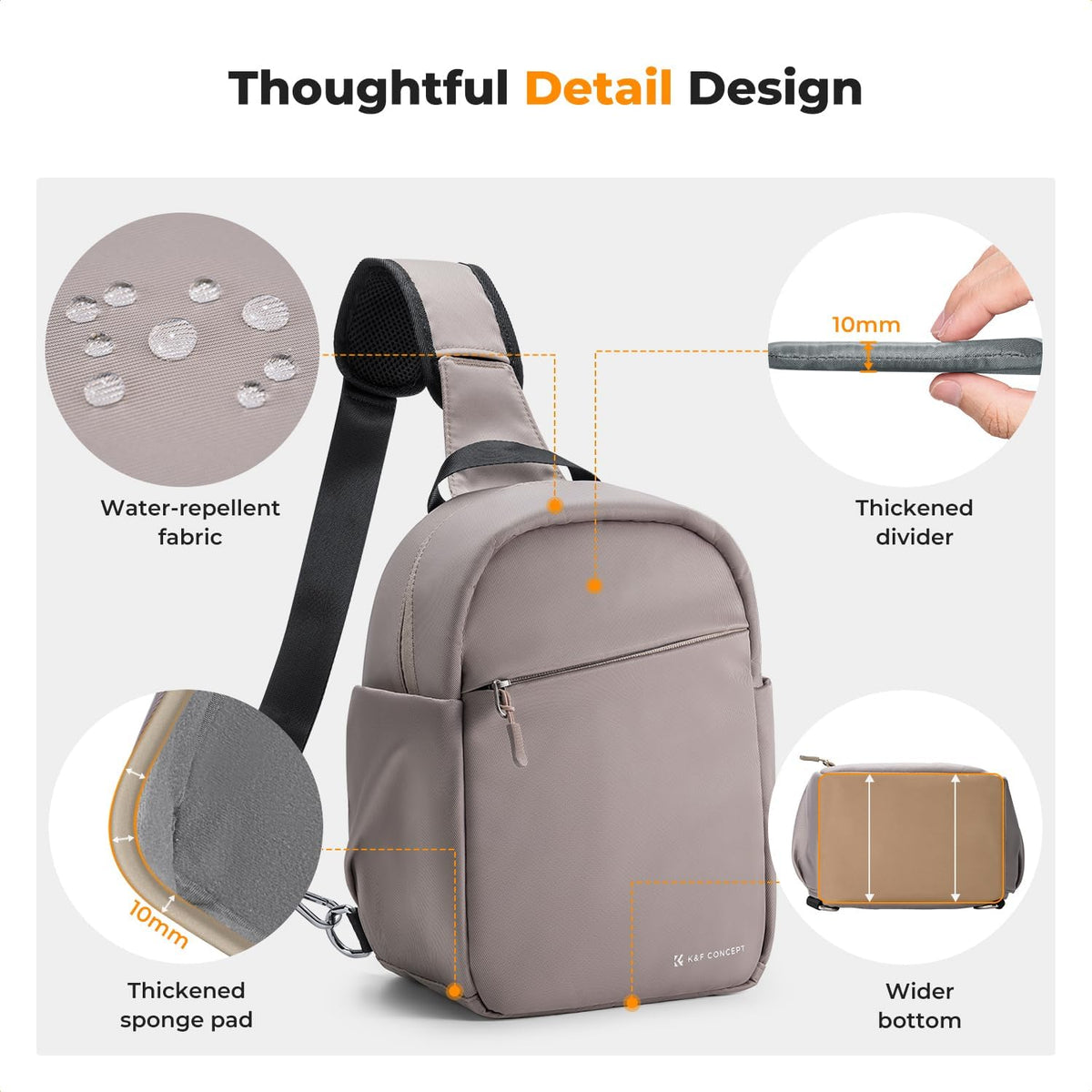 K&F CONCEPT Camera Sling Bag, Compact Crossbody Bag for DSLR Mirrorless