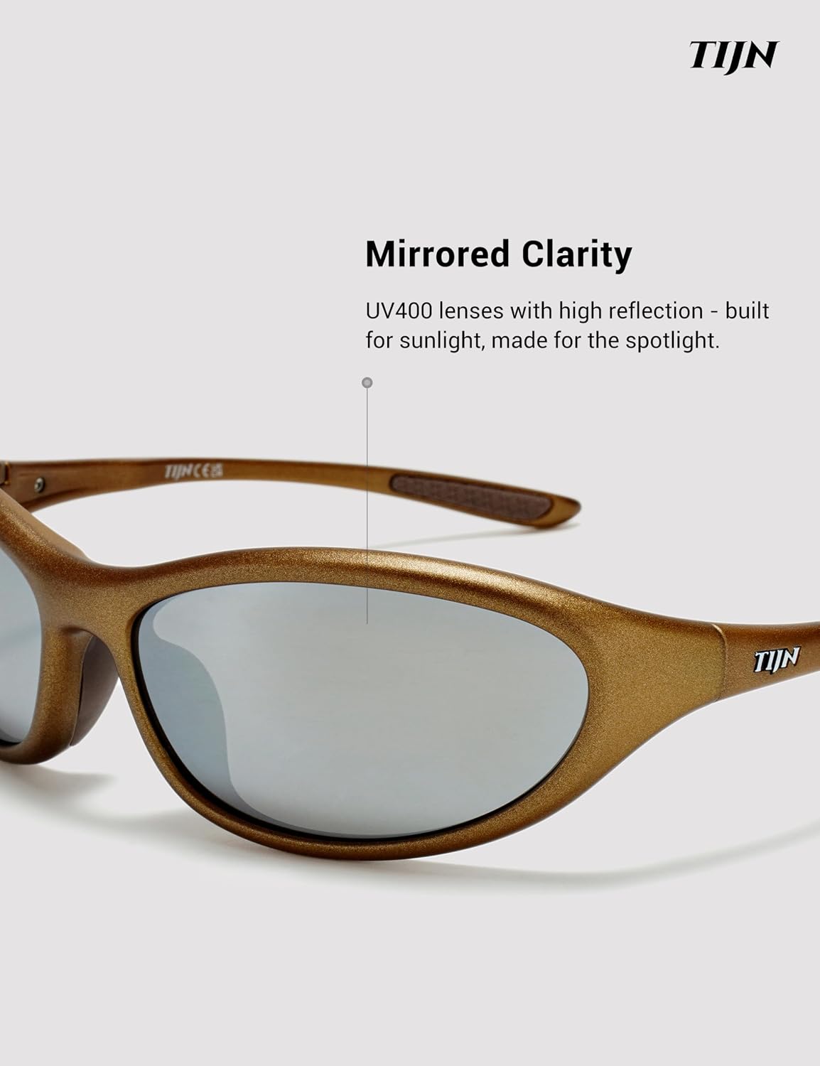 TIJN Sports Sunglasses UV400 Wraparound for Men Women Cycling, Vanta