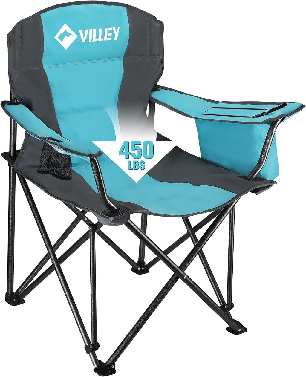 VILLEY Oversized Folding Camping Chair, Portable Outdoor Seat