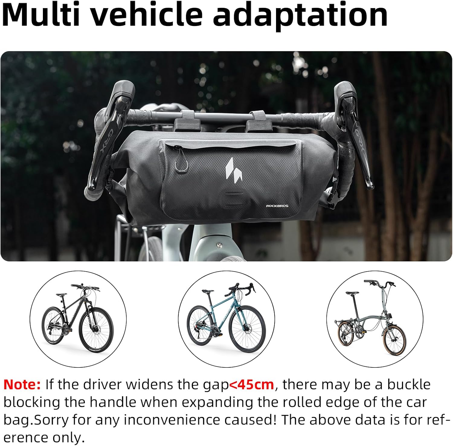 ROCKBROS Bike Handlebar Bag, Waterproof Front Frame Pouch with 8L Capacity