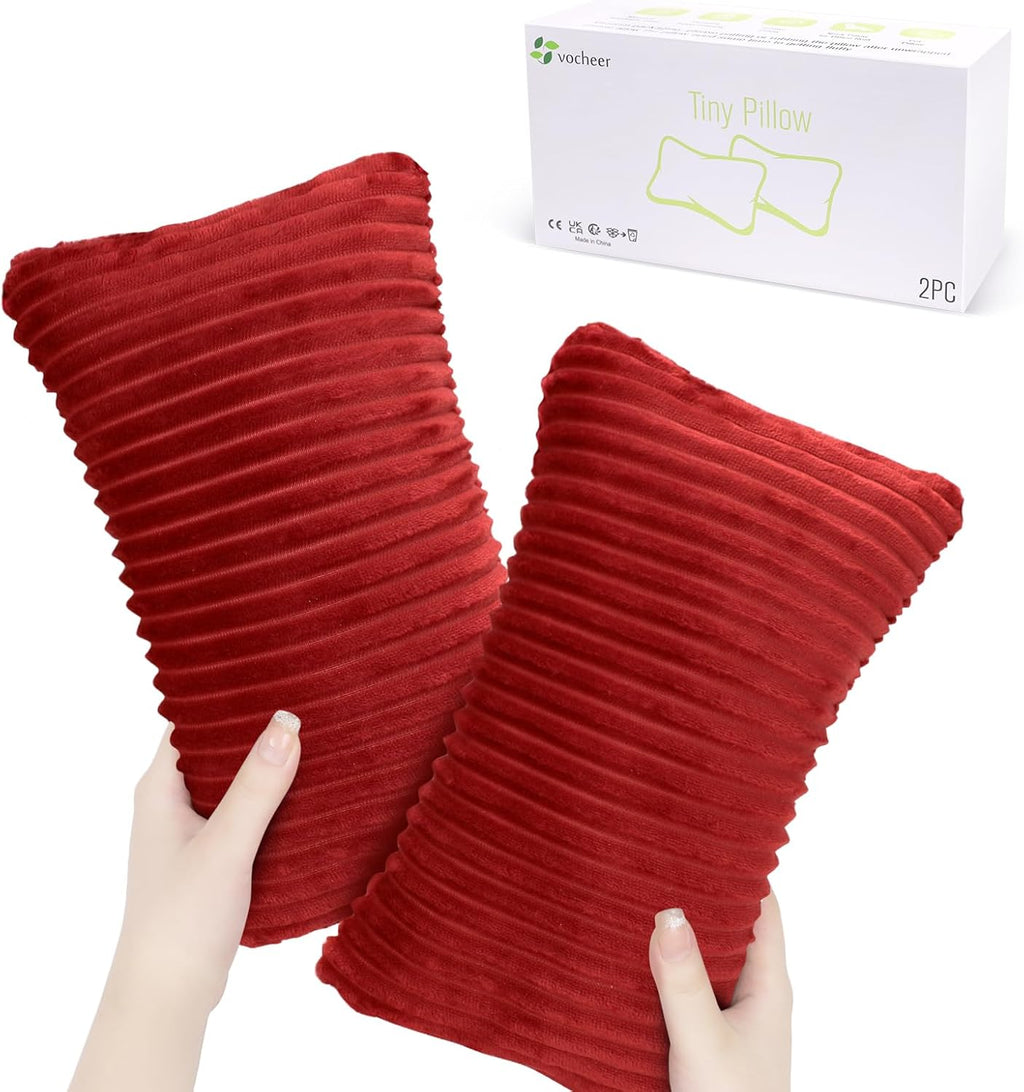 vocheer Small Pillow with Removable Cover, 11"x 7" Tiny Travel Pillow 2PCS
