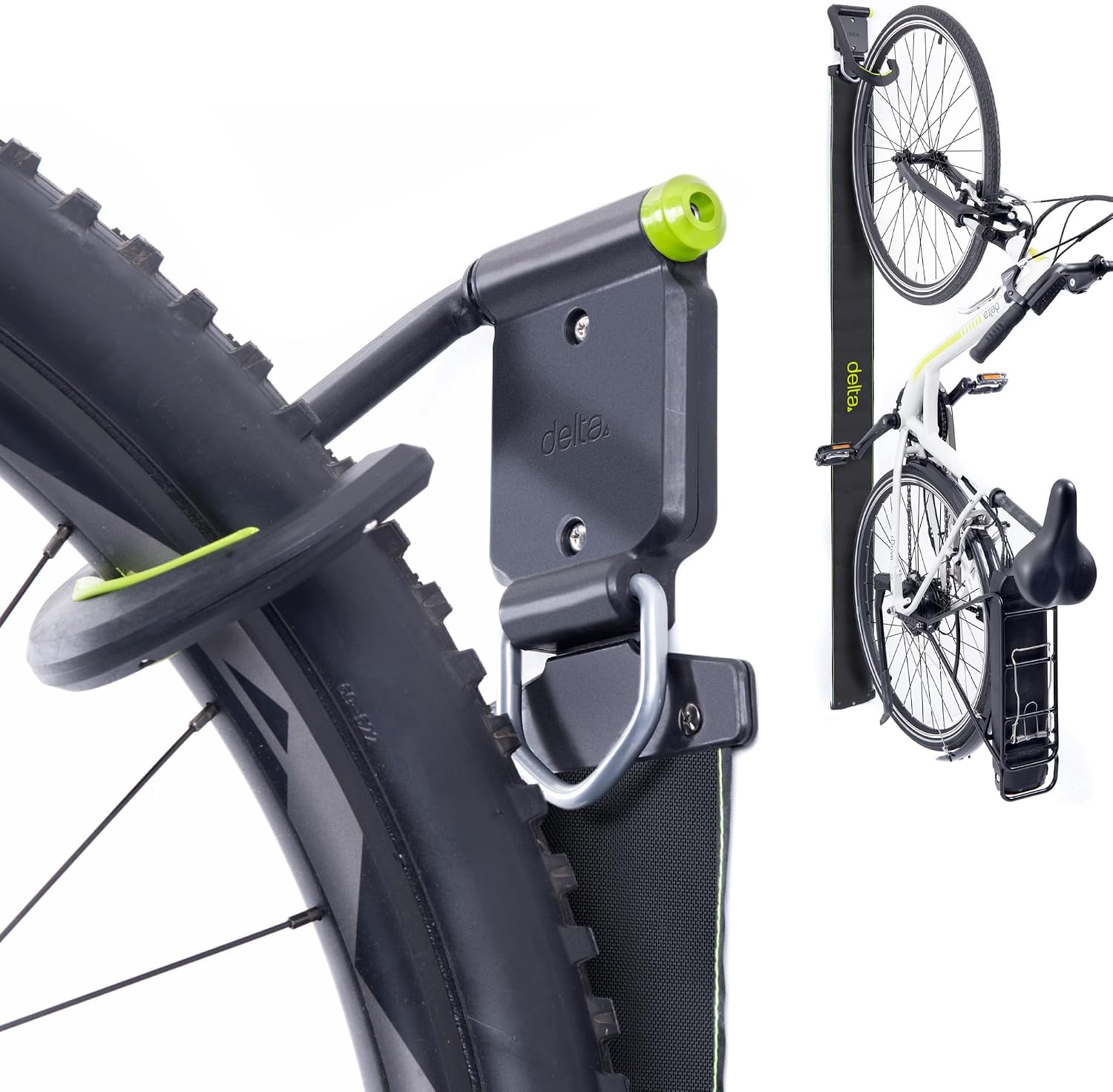 Delta Cycle Michelangelo 2 Bike Storage Rack - Gravity Fully Adjustable Bike Storage Garage For Road, MTB, and Hybrid Bicycles - Vertical Bike Rack Holds Up To 80 lbs