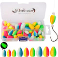 Dovesun 220/104/80/60/54/52/42pcs Pompano Rig Floats for Surf Fishing Foam Bobbers for Fishing Fly Fishing Bobbers Floats Bright Color Kit/Round/Cylindrical/Heart/Bullet/Pill/Spin Shape