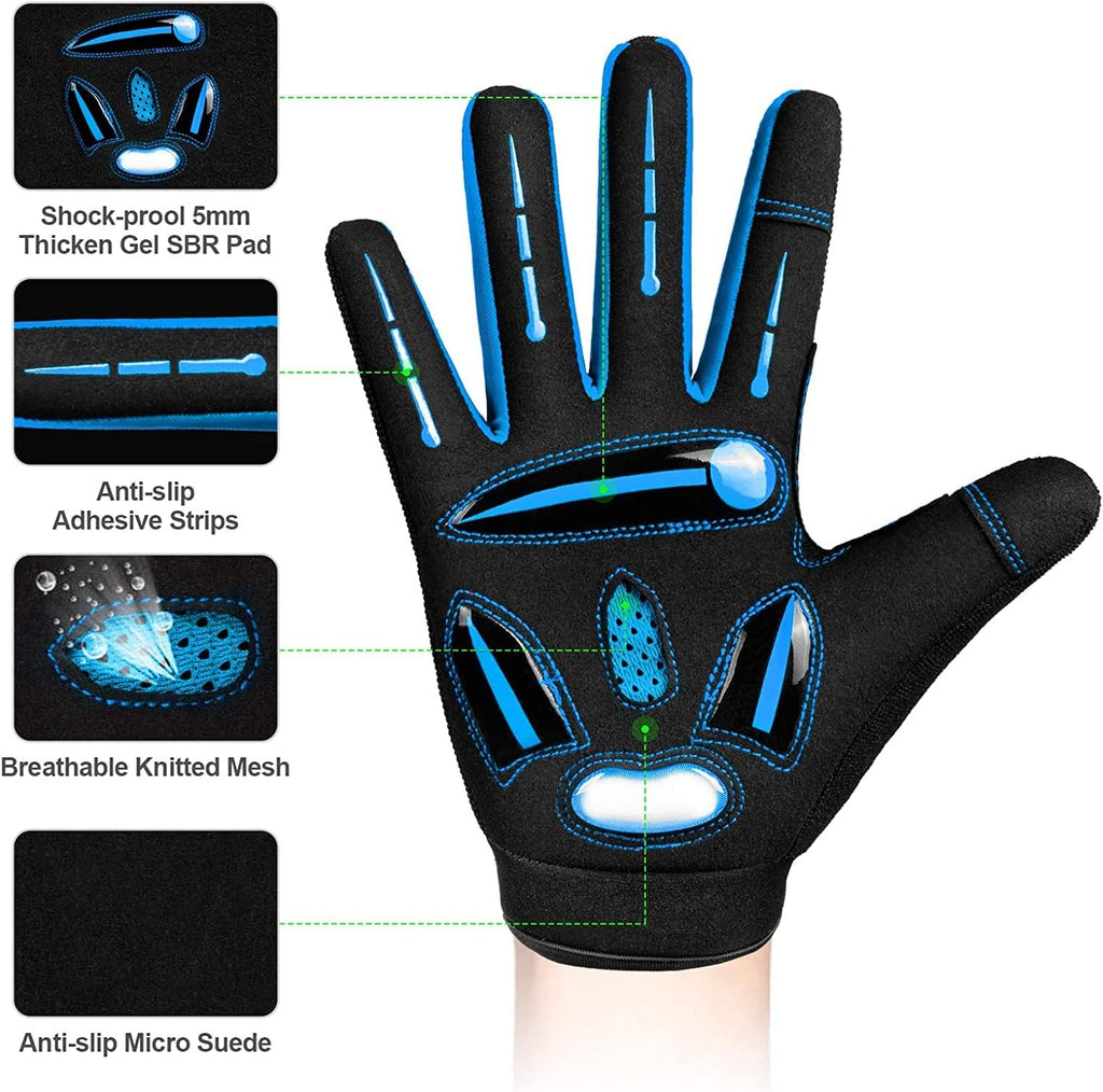 Cycling Gloves Men Women,Touchscreen Full Finger Mountain Bike Gloves