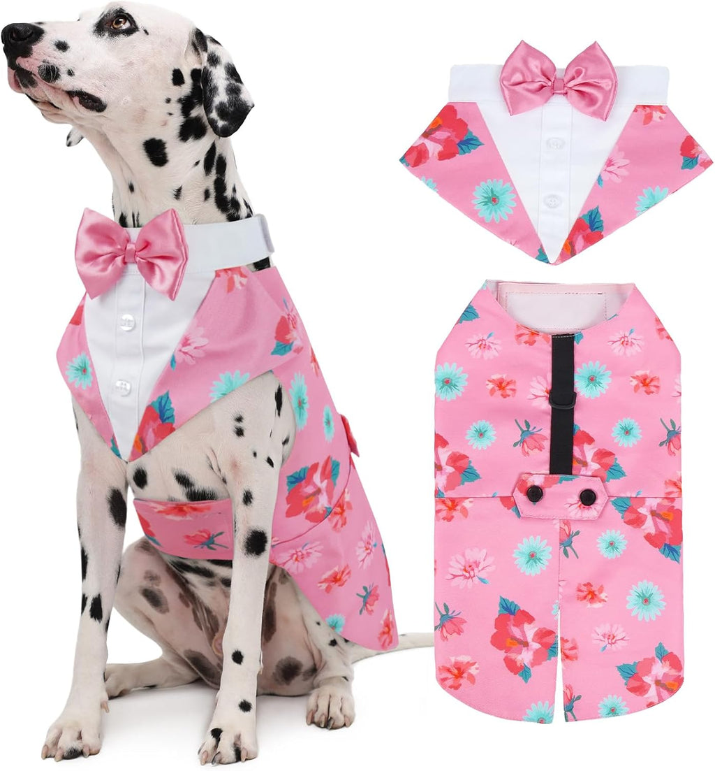 Kuoser Dog Tuxedo, Dog Suit and Bandana Set, Dogs Costume with D-Ring