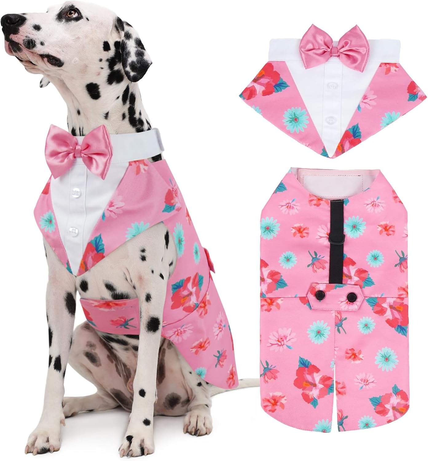 Kuoser Dog Tuxedo, Dog Suit and Bandana Set, Dogs Costume with D-Ring