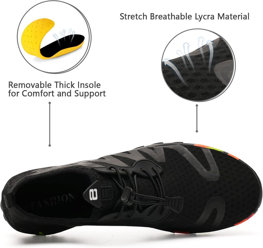 WateLves Water Shoes Mens Womens Barefoot Beach Swim Shoes Quick-Dry Aqua Socks Pool Shoes for Surf Yoga Water Aerobics