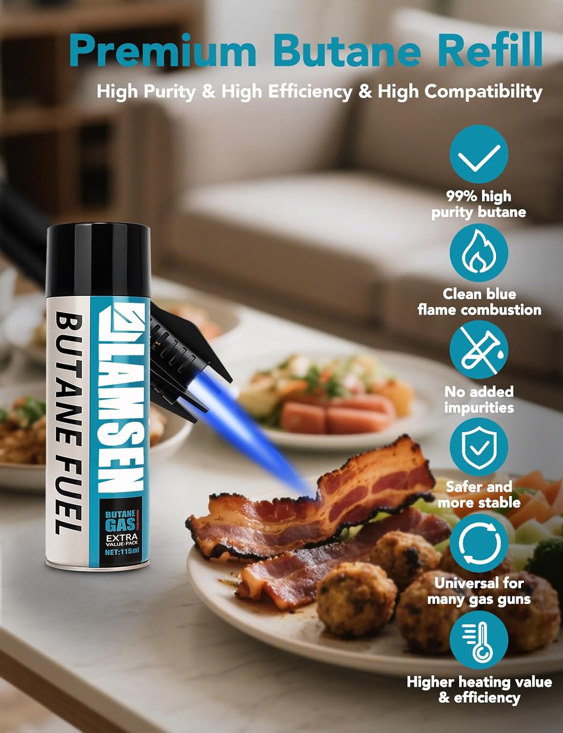 Butane Refill - 115ml, Butane Fuel for Torch Lighter, 2 Can