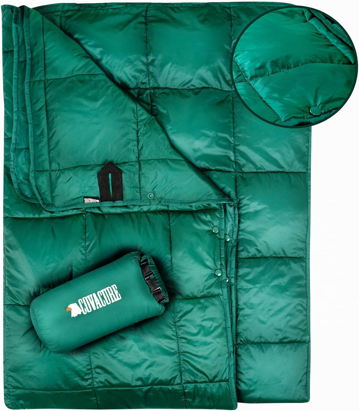 COVACURE Camping Blanket, Packable Down Alternative Outdoor Blanket 57X78''