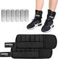 Hikeen Ankle Weights for Women Men 1 pair Adjustable Ankle Weights 1 2 3 LBS Metal Block with Separate Pockets Leg and Hand Weights For Walking Running Exercises