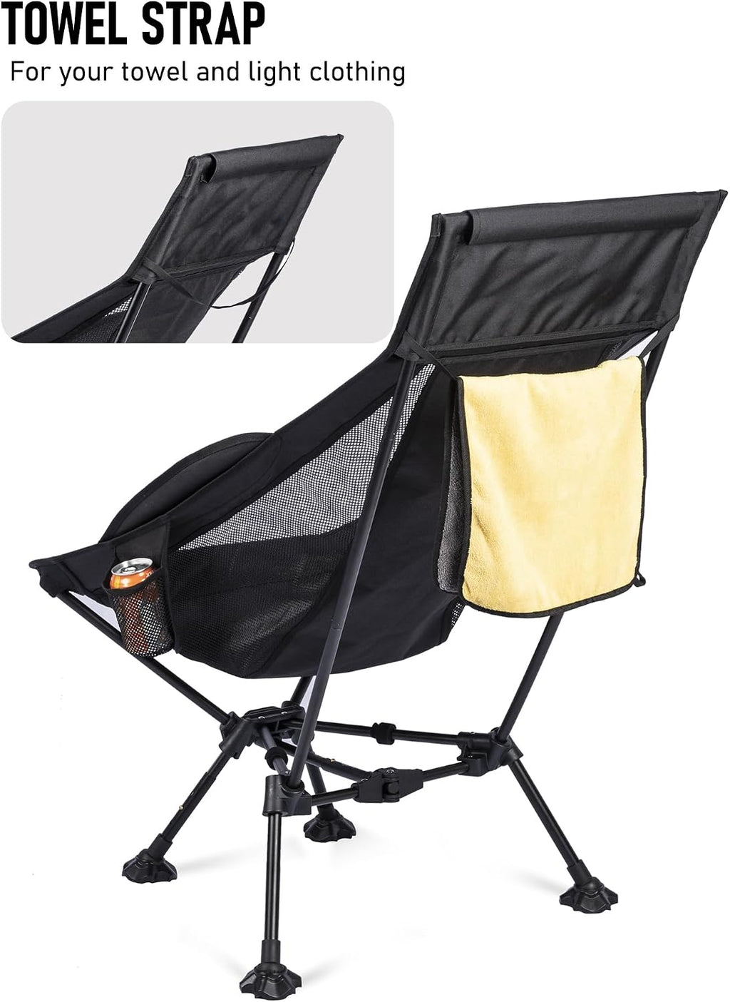 WildCall Lightweight Folding Camping Chair Anti-Sinking Chair, High Back