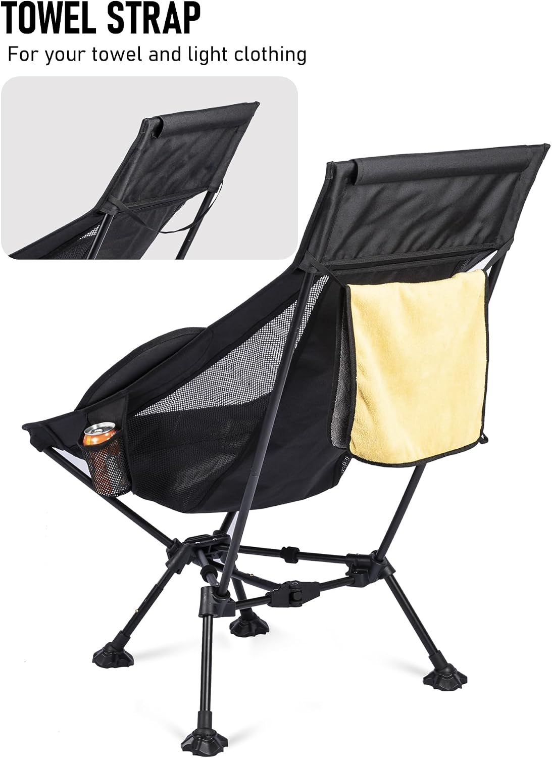 WildCall Lightweight Folding Camping Chair Anti-Sinking Chair, High Back