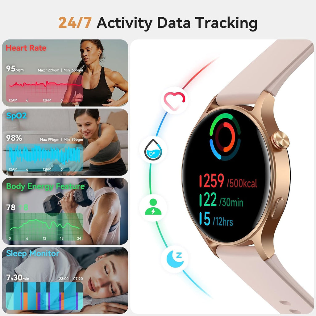Smart Watch for Women, Answer/Make Call, 1.32'' AMOLED Ultra-Clear Screen
