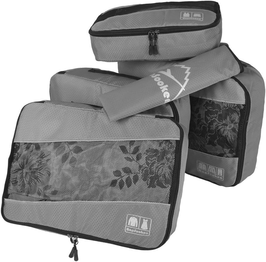 5 Set Packing Cubes for Travel Large Suitcase Luggage Organizer Bags Travel Accessories Vacation 4 Cubes 1 Laundry Pouch Bag