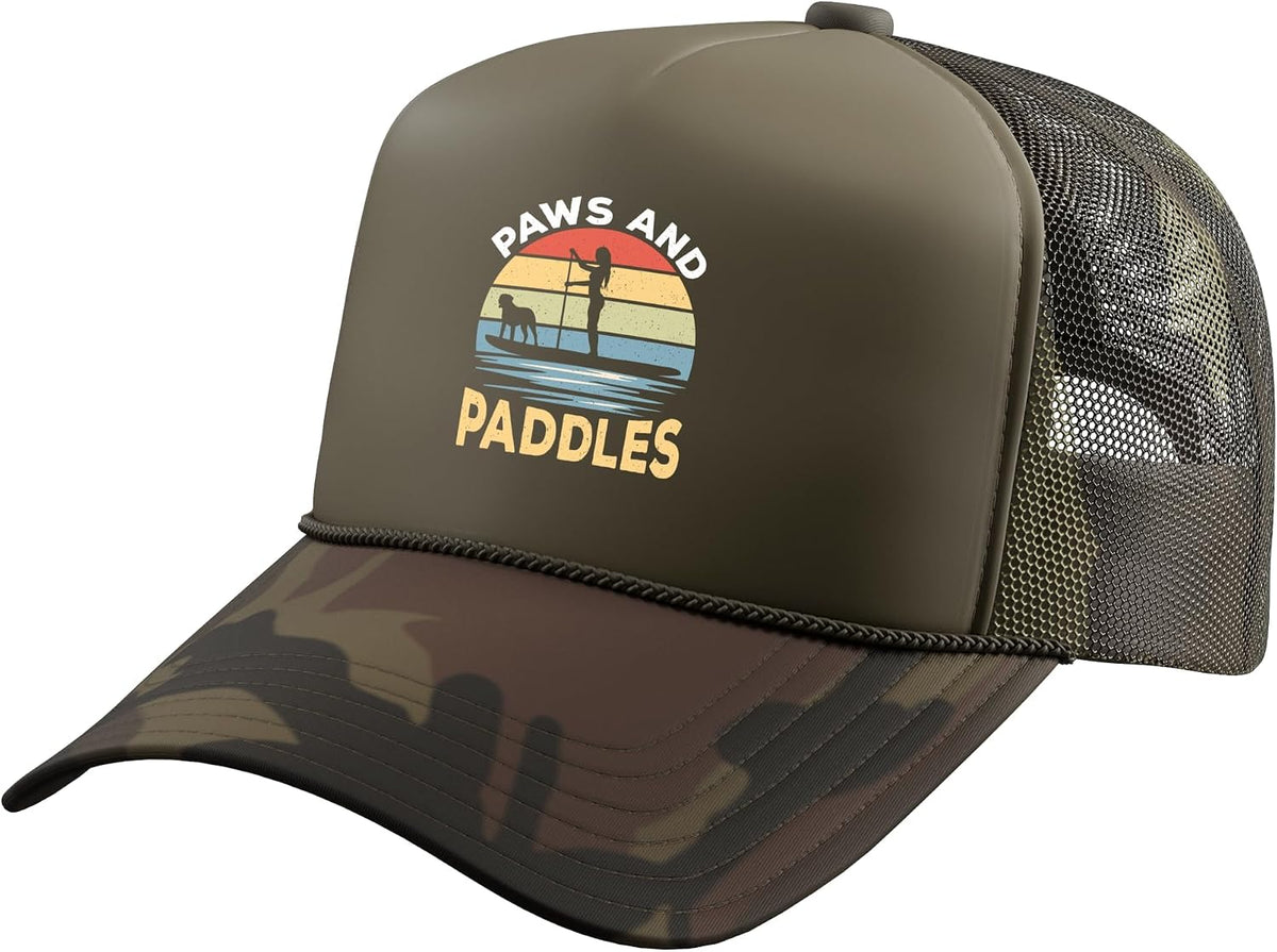 Stand Up Paddle Board with Dog SUP Girl Stand Up Paddle Trucker Hat with Adjustable Mesh Back