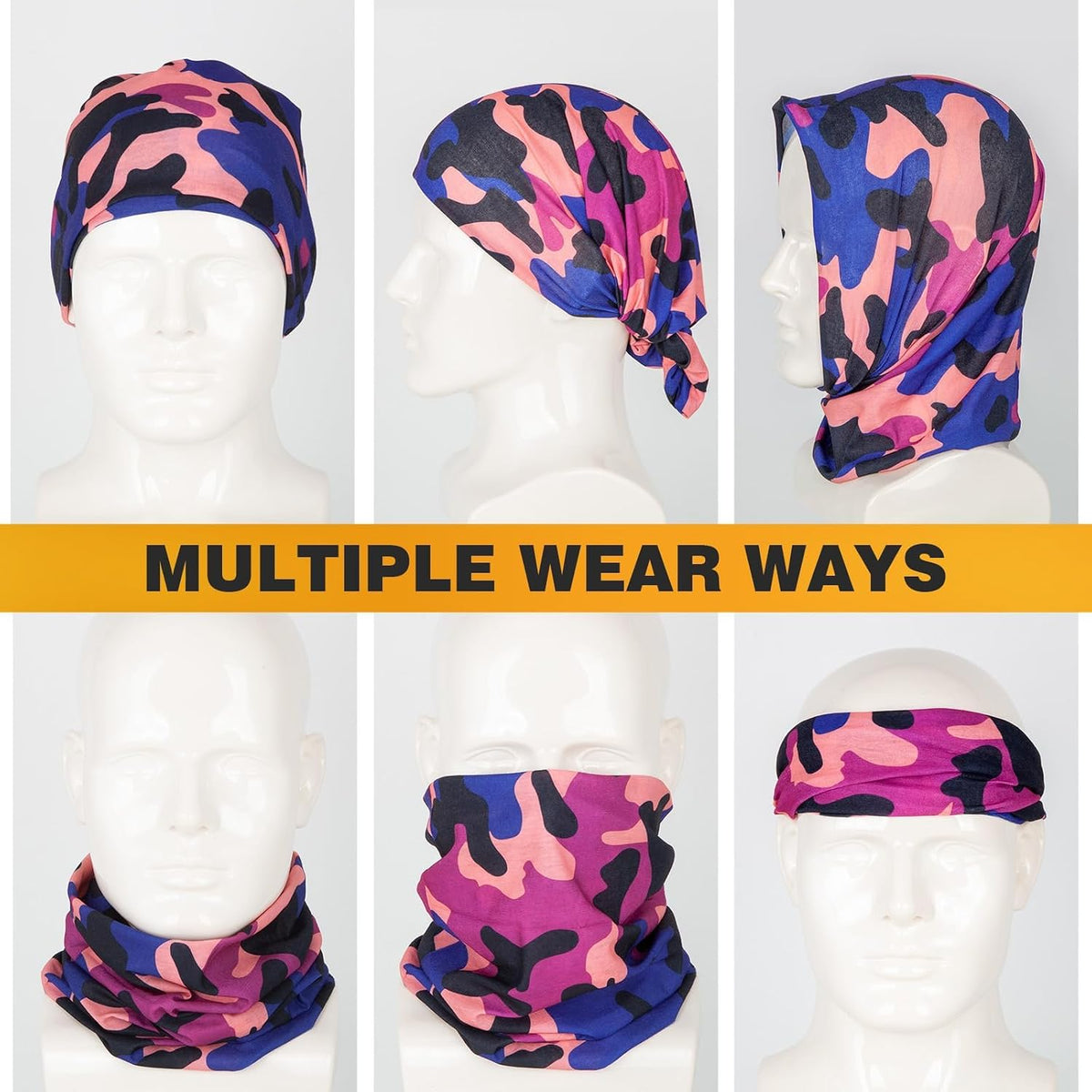20 pcs Breathable Neck Gaiter Face Scarf Mask for Men Women Sun Protection Bandana Hiking, Cycling, Sports, Fishing