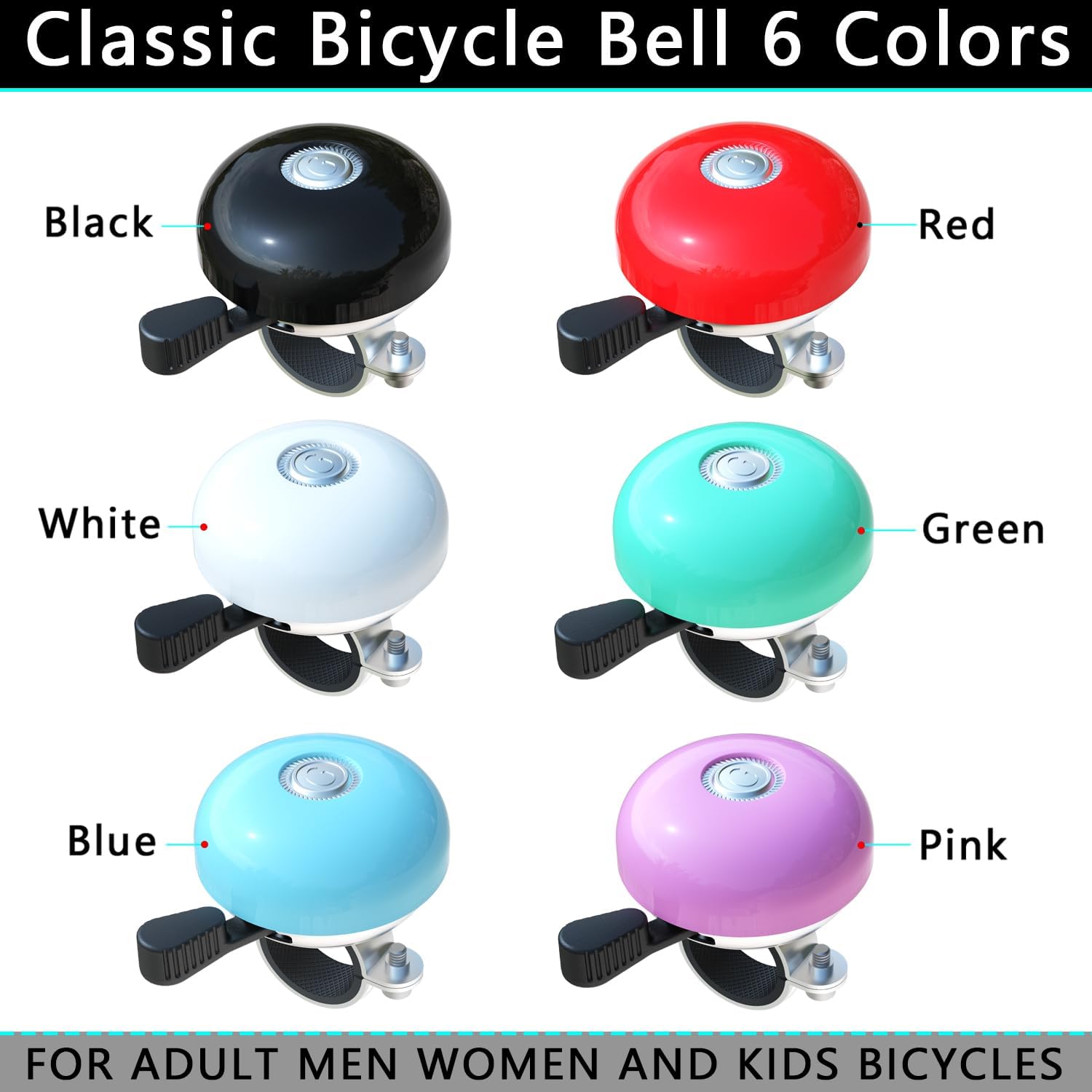 Greallthy Bike Bell Classic Bike Bells for Adults Youth, Bicycle Bell for Handlebars Adult, Loud Sound Beach Cruiser Mountain Bike Bell Accessories.
