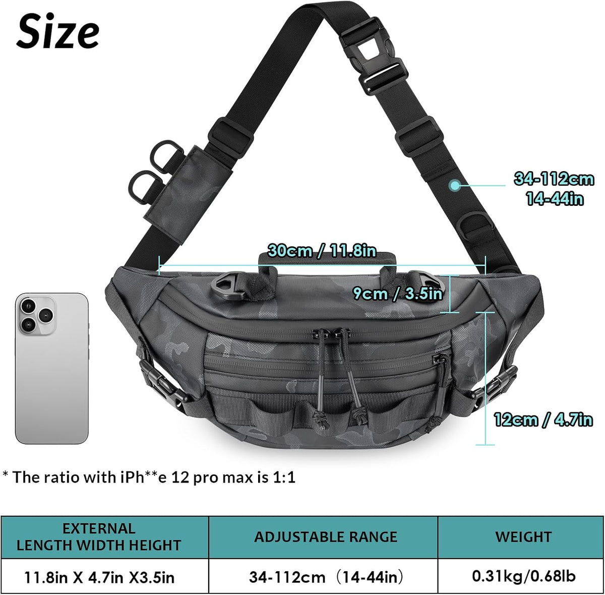 THKFISH Fishing Waist Pack, Fishing Tackle Bag Waterproof Fanny Pack for Women & Men Portable Sling Bag