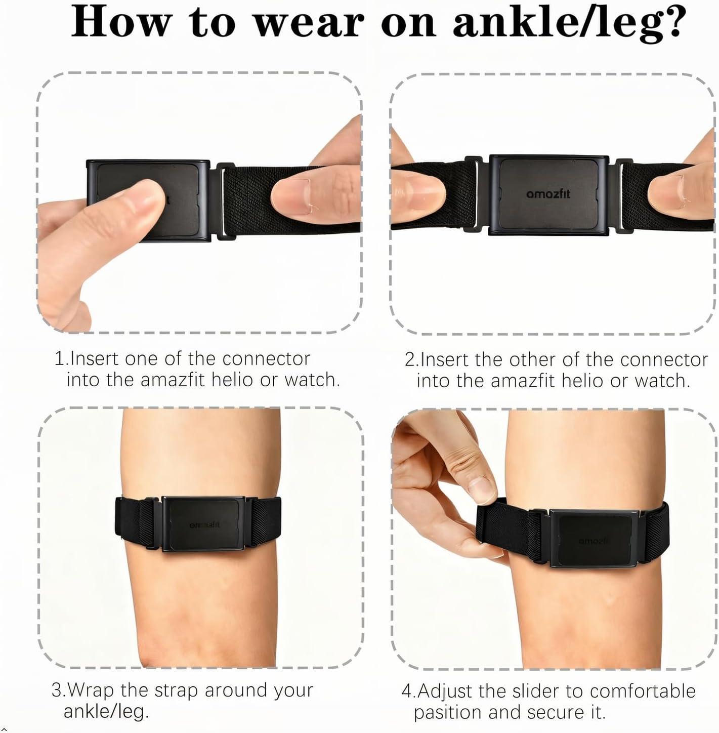 Bolesi Stretchy Bicep Arm Bands Compatible with Amazfit Helio Fitness Tracker,22mm Soft Breathable Lightweight Nylon Adjustable 38cm Long Replacement Sports Ankle Straps for Women Men Accessory